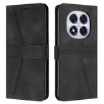 For Redmi Note 14 Pro 4G Triangle Solid Color Leather Phone Case(Black)