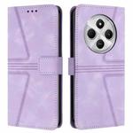 For Redmi A4 5G Triangle Solid Color Leather Phone Case(Purple)