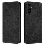 For Samsung Galaxy A16 5G / 4G Retro Elephant Embossed Leather Phone Case(Black)