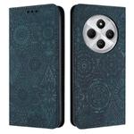 For Redmi A4 5G Ethnic Embossed Adsorption Leather Phone Case(Blue)