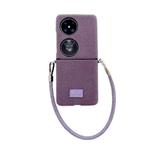 For Huawei P50 Pocket Comfortable Short Plush Full Coverage Phone Case(Purple)