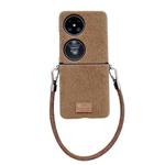 For Huawei Pocket 2 Comfortable Short Plush Full Coverage Phone Case(Brown)