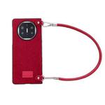 For Huawei Mate X5 Comfortable Short Plush Full Coverage Phone Case with Wrist Strap(Red)