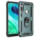 For Motorola Moto G Fast Shockproof TPU + PC Protective Case with 360 Degree Rotating Holder(Dark Green)