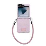 For Samsung Galaxy Z Flip6 Comfortable Short Plush Full Coverage Phone Case(Pink)