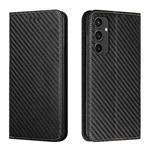 For Samsung Galaxy S24 FE 5G Carbon Fiber Texture Magnetic Flip Leather Phone Case(Black)
