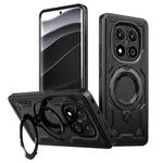 For Redmi Note 14 Pro 5G PC Hybrid TPU Armor MagSafe Ring Holder Phone Case(Black)