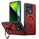 For Redmi Note 13 Pro 5G PC Hybrid TPU Armor MagSafe Ring Holder Phone Case(Red)