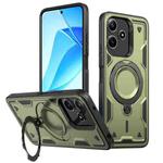 For Redmi 13 4G / 5G / Note 13R PC Hybrid TPU Armor MagSafe Ring Holder Phone Case(Olive Green)