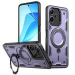 For Redmi 13 4G / 5G / Note 13R PC Hybrid TPU Armor MagSafe Ring Holder Phone Case(Purple)