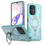 For Redmi 13C 5G PC Hybrid TPU Armor MagSafe Ring Holder Phone Case(Light Blue)