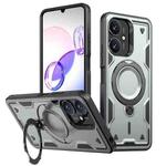 For Redmi 13C 5G PC Hybrid TPU Armor MagSafe Ring Holder Phone Case(Grey)
