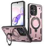 For Redmi 13C 5G PC Hybrid TPU Armor MagSafe Ring Holder Phone Case(Rose Gold)