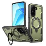 For Redmi A5 4G 171.7mm / Poco C71 PC Hybrid TPU Armor MagSafe Ring Holder Phone Case(Olive Green)