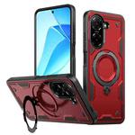 For Redmi A5 4G 171.7mm / Poco C71 PC Hybrid TPU Armor MagSafe Ring Holder Phone Case(Red)