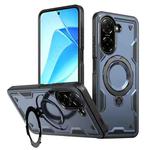For Redmi A5 4G 171.7mm / Poco C71 PC Hybrid TPU Armor MagSafe Ring Holder Phone Case(Blue)