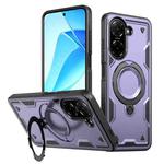 For Redmi A5 4G 171.7mm / Poco C71 PC Hybrid TPU Armor MagSafe Ring Holder Phone Case(Purple)
