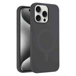 For iPhone 15 Pro Pure Color Liquid Silicone MagSafe Phone Case(Charcoal Gray)