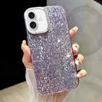 For iPhone 16 Mosaic Diamond Texture PC Hybrid TPU Phone Case(Purple)