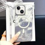 For iPhone 15 Tinfoil Texture MagSafe PC Phone Case(Silver)