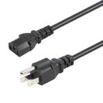 US Plug Computer PC Power Cord 3 Pin Cable, Length:5m(Black)