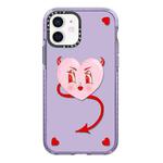 For iPhone 11 Simple Illustration Pattern Full Coverage Phone Case(Pink Heart)