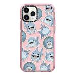 For iPhone 11 Pro Max Simple Illustration Pattern Full Coverage Phone Case(Smiling Shark B)