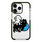 For iPhone 11 Pro Max Simple Illustration Pattern Full Coverage Phone Case(Puppy B)