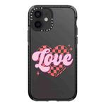 For iPhone 12 Simple Illustration Pattern Full Coverage Phone Case(Love Words B)