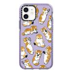 For iPhone 12 Simple Illustration Pattern Full Coverage Phone Case(Weight Loss Cat C)