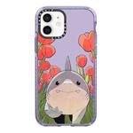 For iPhone 12 mini Simple Illustration Pattern Full Coverage Phone Case(Smiling Shark A)
