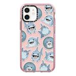 For iPhone 12 mini Simple Illustration Pattern Full Coverage Phone Case(Smiling Shark B)
