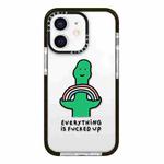 For iPhone 12 mini Simple Illustration Pattern Full Coverage Phone Case(Green Dinosaur A)