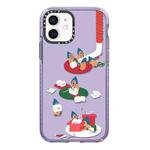 For iPhone 12 mini Simple Illustration Pattern Full Coverage Phone Case(Marshmallow Bear C)