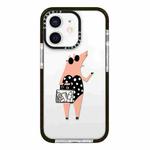 For iPhone 12 mini Simple Illustration Pattern Full Coverage Phone Case(Piglet)