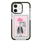 For iPhone 12 mini Simple Illustration Pattern Full Coverage Phone Case(Skull B)