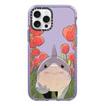 For iPhone 12 Pro Simple Illustration Pattern Full Coverage Phone Case(Smiling Shark A)