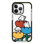 For iPhone 12 Pro Simple Illustration Pattern Full Coverage Phone Case(Puppy D)