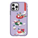 For iPhone 12 Pro Simple Illustration Pattern Full Coverage Phone Case(Marshmallow Bear C)