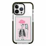 For iPhone 12 Pro Simple Illustration Pattern Full Coverage Phone Case(Skull B)