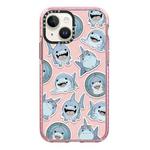 For iPhone 13 Simple Illustration Pattern Full Coverage Phone Case(Smiling Shark B)