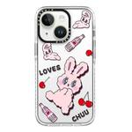 For iPhone 13 Simple Illustration Pattern Full Coverage Phone Case(Rabbit A)