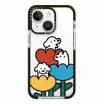 For iPhone 13 Simple Illustration Pattern Full Coverage Phone Case(Puppy D)