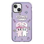 For iPhone 13 mini Simple Illustration Pattern Full Coverage Phone Case(Rabbit B)