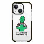 For iPhone 13 mini Simple Illustration Pattern Full Coverage Phone Case(Green Dinosaur A)
