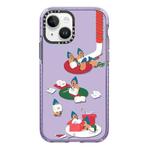 For iPhone 13 mini Simple Illustration Pattern Full Coverage Phone Case(Marshmallow Bear C)