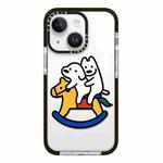 For iPhone 14 Simple Illustration Pattern Full Coverage Phone Case(Puppy C)