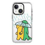 For iPhone 14 Plus Simple Illustration Pattern Full Coverage Phone Case(Green Dinosaur B)