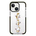 For iPhone 14 Plus Simple Illustration Pattern Full Coverage Phone Case(Weight Loss Cat A)