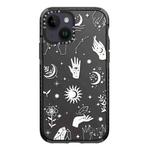 For iPhone 15 Simple Illustration Pattern Full Coverage Phone Case(Cosmic Eye B)